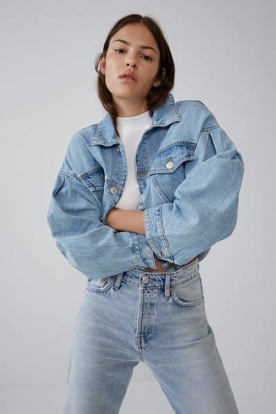 zara female denim jacket with full sleeves blue xxl in 2021 denim jacket trend denim