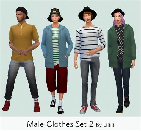 Male Clothes Set 2 Sims 4 Men Clothing Outfit Sets Mens Outfits