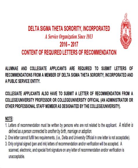 Free 5 Sample Sorority Recommendation Letter Templates In Ms Word Pdf