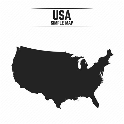 Simple Black Map Of Usa Isolated On White Background 3249542 Vector Art