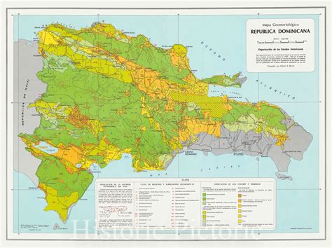 Map Dominican Republic 1967 Mapa Geomorfologico Republica