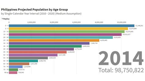 Philippines Projected Population By Age Group 2010 2020 Youtube