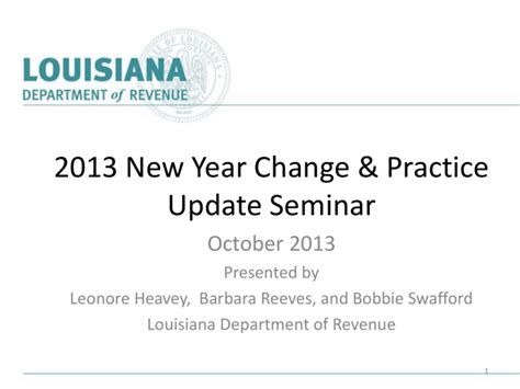 2014 Changes Louisiana Department Of Revenue
