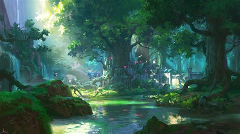 Check spelling or type a new query. Anime Landscape, Forest, Big Trees, Water, Foliage ...