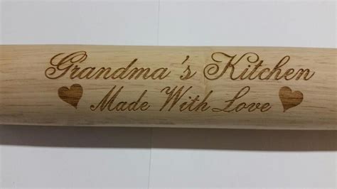 Personalized Laser Engraved Wood Rolling Pin Grandmas Etsy