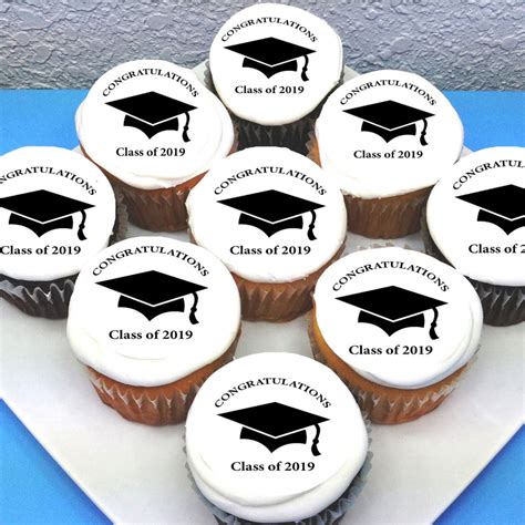 Graduation Edible Icing Cupcake Toppers Deezee Designs