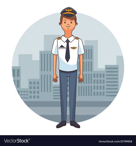 Airliner Pilot Cartoon Royalty Free Vector Image