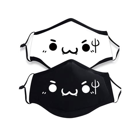 Japanese White Black Emoticon High Quality Mouth Masks Sd00802