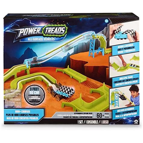 Power Treads Hyperdrive Zipline Car Set Race Track Playset Includes 1