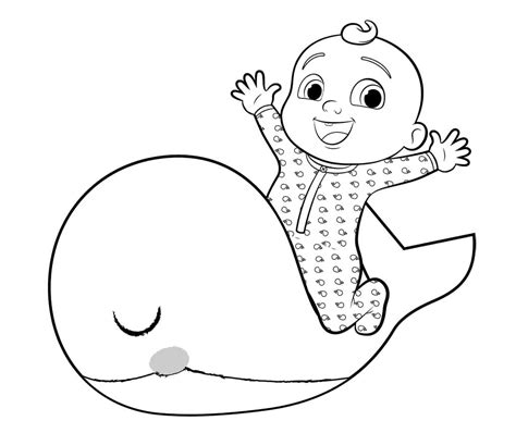 Cocomelon Jj And Whale Coloring Page Download Print Or Color Online