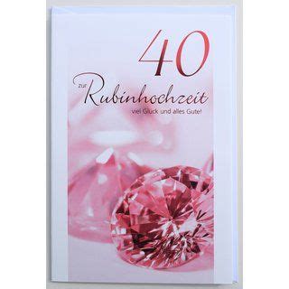 Zugegeben, die feier der rubinhochzeit wird immer seltener. Glückwunschkarte Rubinhochzeit 40 Jahre Hochzeitstag | 40 ...