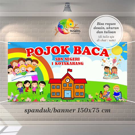 Size 150x75 Cm Spanduk Banner Pojok Baca Lazada Indonesia