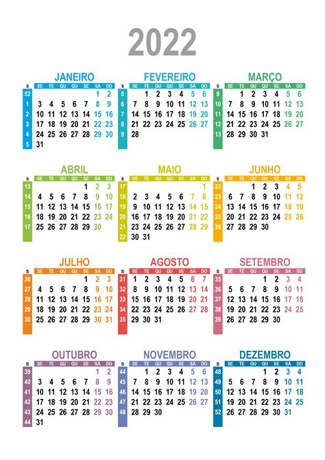 Calendario Semanas 2022 Numeradas Imagesee