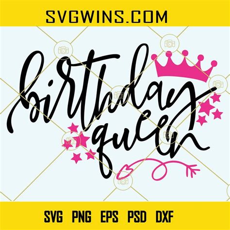 Birthday Queen Svg Happy Birthday Queen Svg Birthday Party Svg