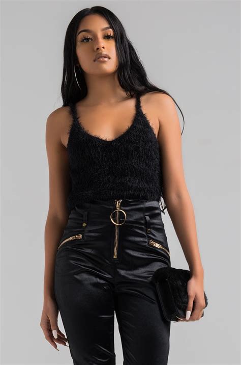 Lyst Akira The One You Need Fuzzy Crop Top In Black