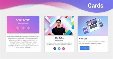 bootstrap  card template cards design templates