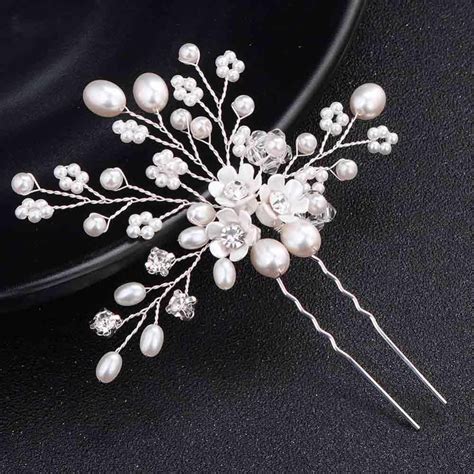 6pcslot Pearls Flower Womens Hairpins Bridelily Pearl Flower