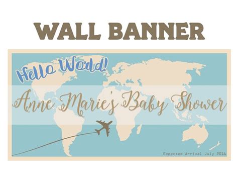 Baby Shower Hello World Welcome Home Banners World Map