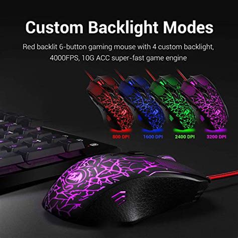 Redragon S107 Gaming Keyboard And Mouse Combo Wired Mechanical Feel Rgb