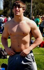 Shirtless Male Athletic Football Jock Sports Beefy Chest Guy Photo X