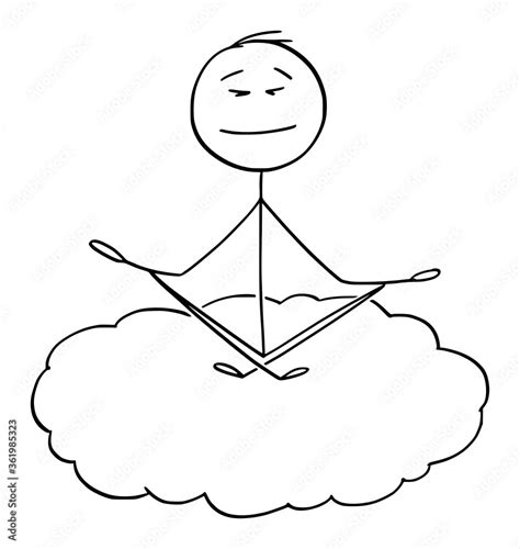 Vector Cartoon Stick Figure Drawing Conceptual Illustration Of Peaceful