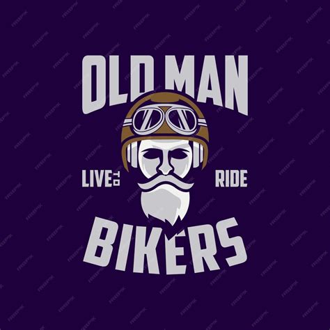 Premium Vector Old Man Bikers Logo Design