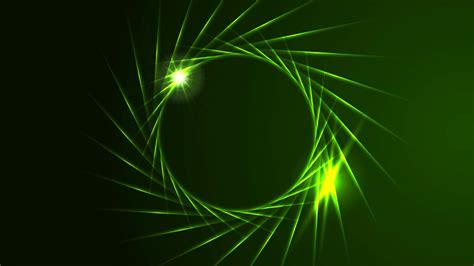 Dark Green Neon Glowing Effect Rings Logo Motion
