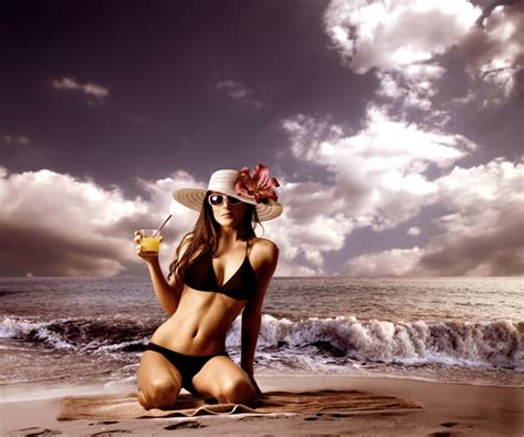Worlds Sexiest Beaches Women Hats Fashion Bikinis Beach Photoshoot