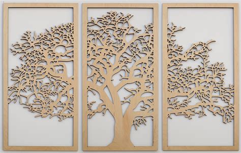 Tree Of Life 3d Maple 3 Panel Wood Wall Art Beautiful