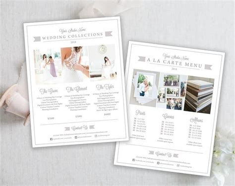 Wedding Photography Pricing Template Studio Pricing Guide Etsy