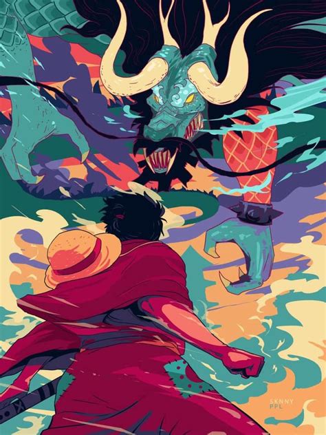 Luffy Vs Kaido One Piece Fan Art One Piece Anime One Piece Fanart