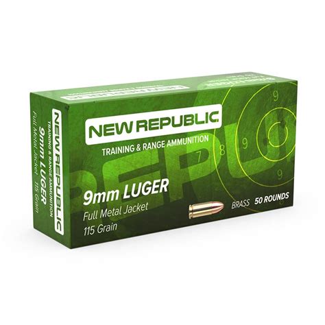 New Republic Training And Range 9mm Luger Ammo 115 Gr Fmj Ammo Deals