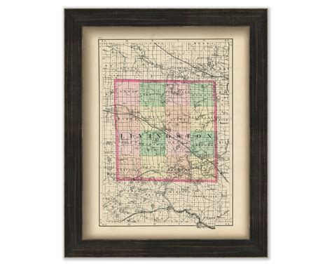Livingston County Michigan 1873 Map Replica Or Genuine Original