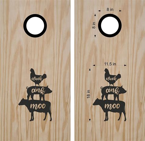 Chicken Pig Cow Animal Cornhole Board Decals Stickers