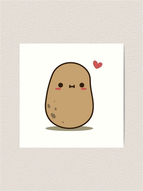 Cute Potato In Love Art Print For Sale By Clgtart Redbubble