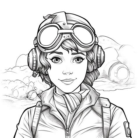 Amelia Earhart Coloring Sheet Coloring Page