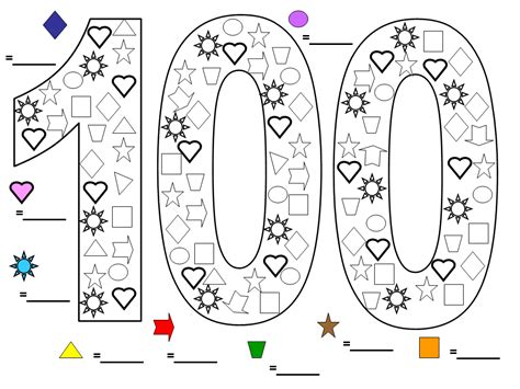 Little blocks with big ideas, having a ton of number fun. Here's a great colouring worksheet I made up for 100 Days ...