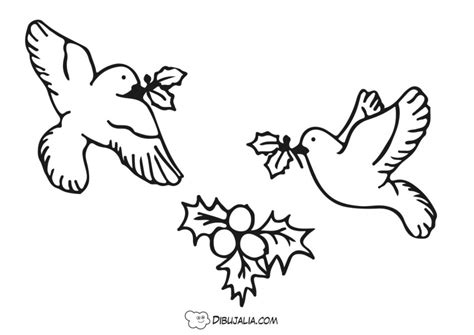 Palomas De La Paz En Navidad Dibujo Dibujalia Dibujos Para
