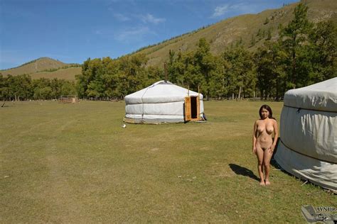 Aynur Nude In Front Of Her Mongolian Yurt Nudes Asiannsfw Nude