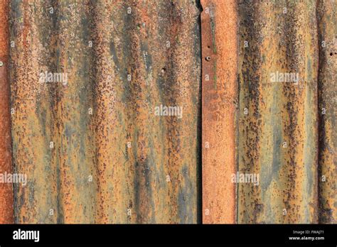 Rusty Corrugated Sheet Metal Stock Photo Alamy