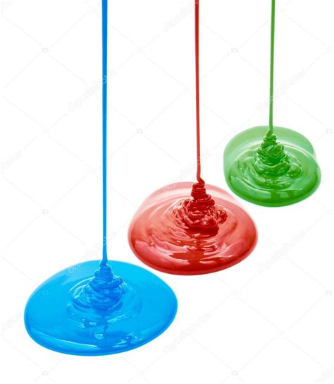 Red Green Blue Liquid Paints Isolated — Stock Photo © Andreykuzmin