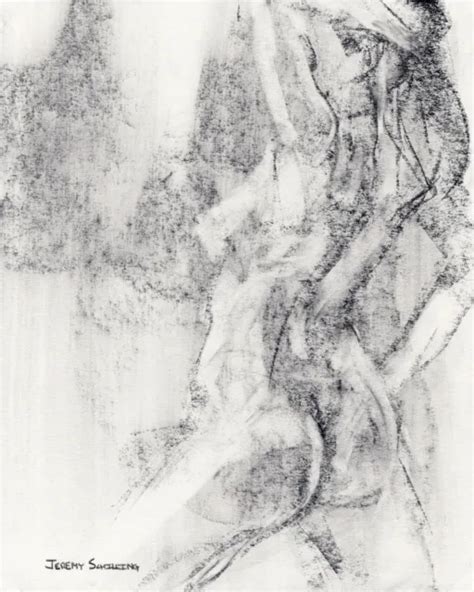 Female Nude Figure Original Drawing Graphite Naked Woman Pencil Art