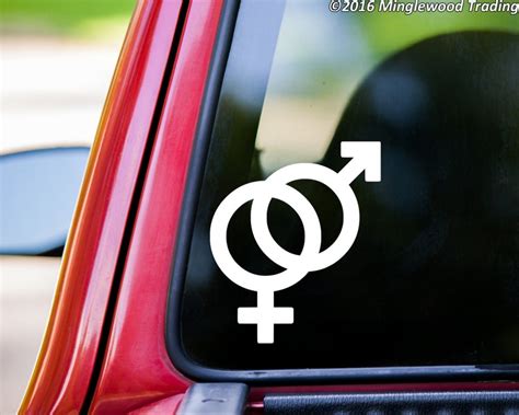 Male And Female Gender Vinyl Decal Sticker Symbols Sign Joined Etsy