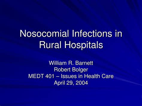 Ppt Nosocomial Infections In Rural Hospitals Powerpoint Presentation