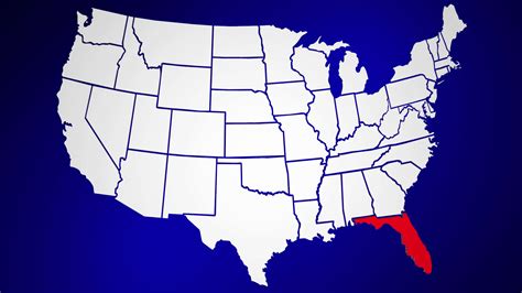 Florida Fl Animated State Map Usa Zoom Close Up Motion Background