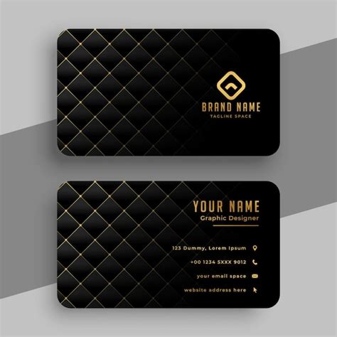 Free Vector Luxury Black And Golden Business Card Design