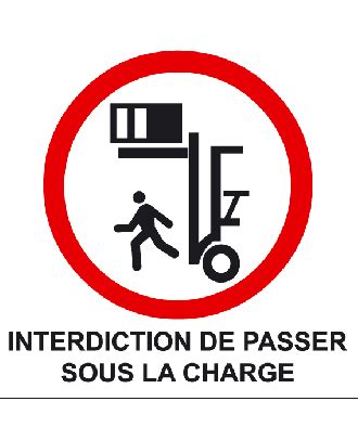 Panneau Interdiction De Passer Sous La Charge Pvc Panneaux D Interdiction Promociel