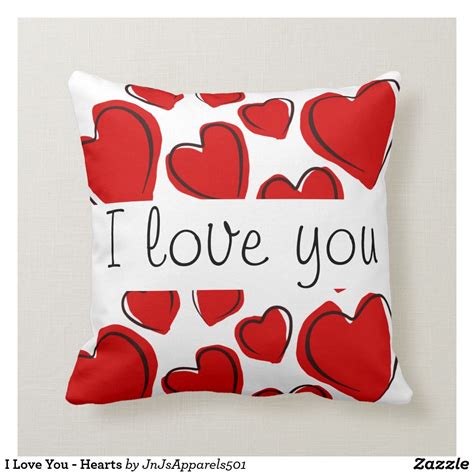 I Love You Hearts Throw Pillow Throw Pillows Pillows
