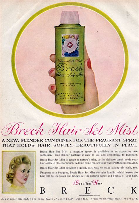 Breck Hair Set Mist Vintage Ads 1950s Retro Ads Vintage