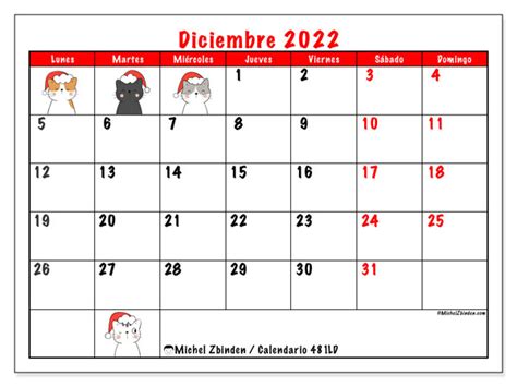 Calendario Diciembre De 2022 Para Imprimir “504ld” Michel Zbinden Es